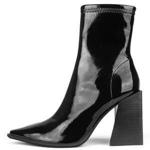 Jeffrey Campbell LA-Siren Black Boots with Glossy Finish